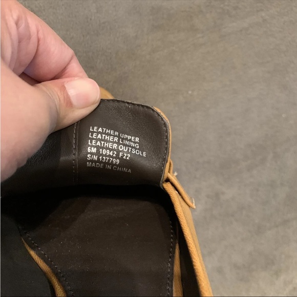 Tory Burch Perrine Loafer Pump with Logo Vamp Bit  6M Tan Square Toe Leather - Picture 9 of 11